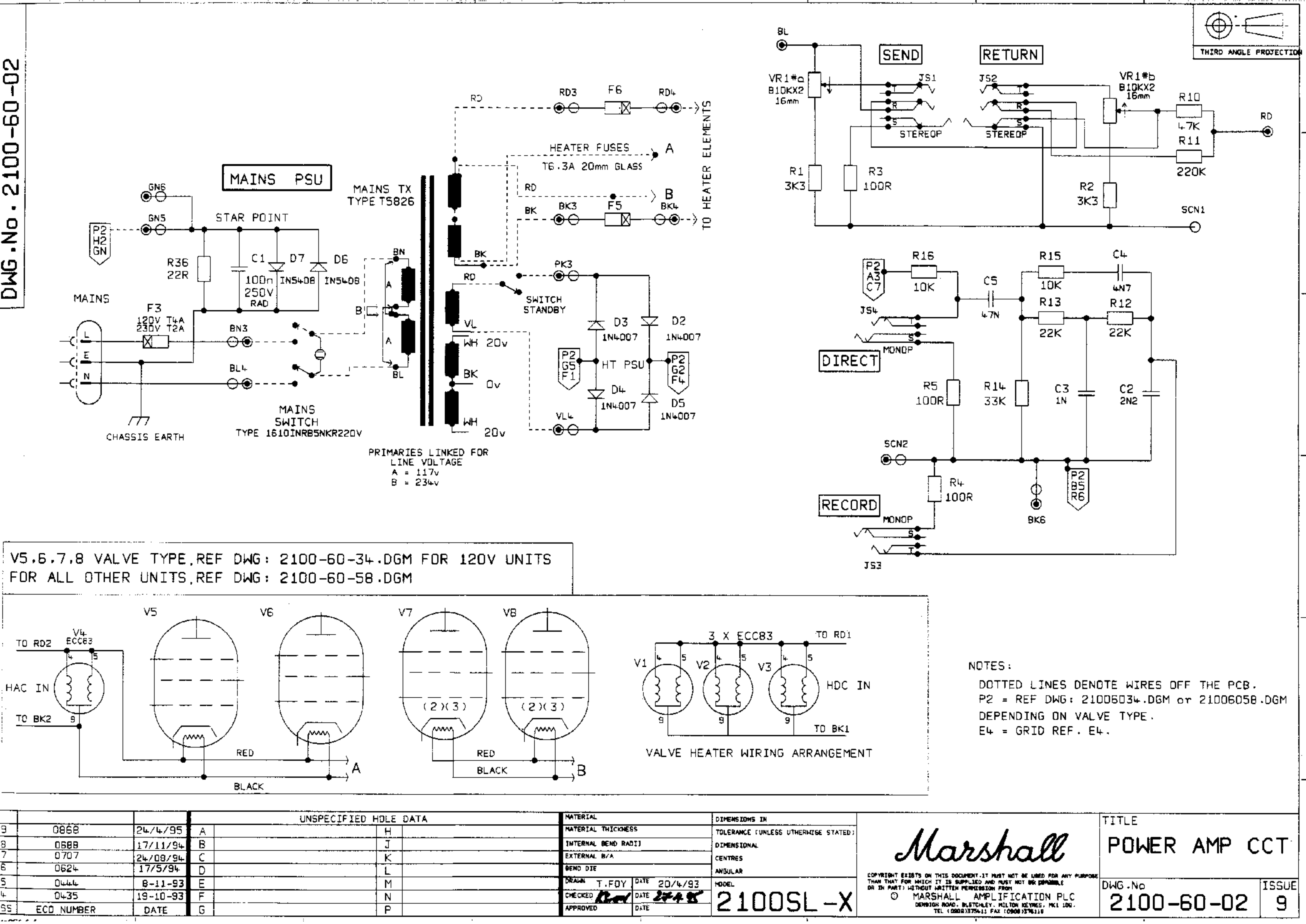 Marshall SL-X power amp circuit 2100-60-02