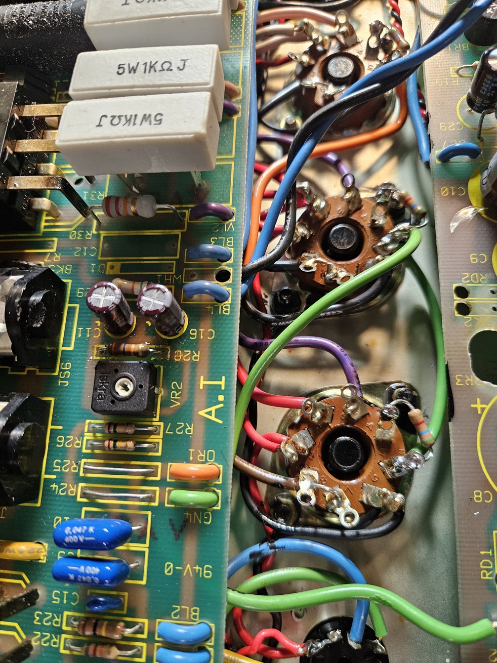 Rear board with R24 and R25 linked