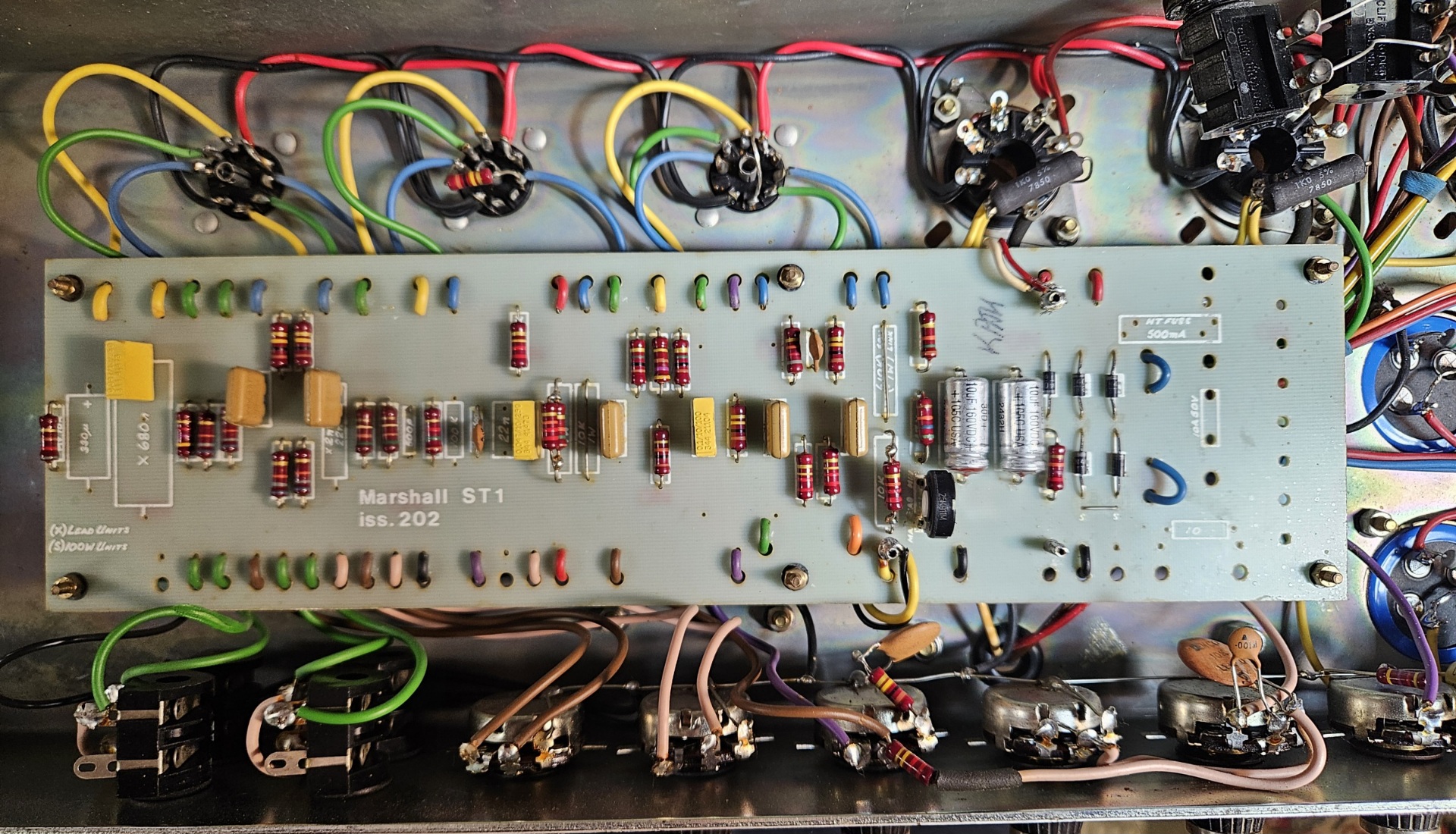 1979 Marshall Super Bass main PCB, as found, before any work