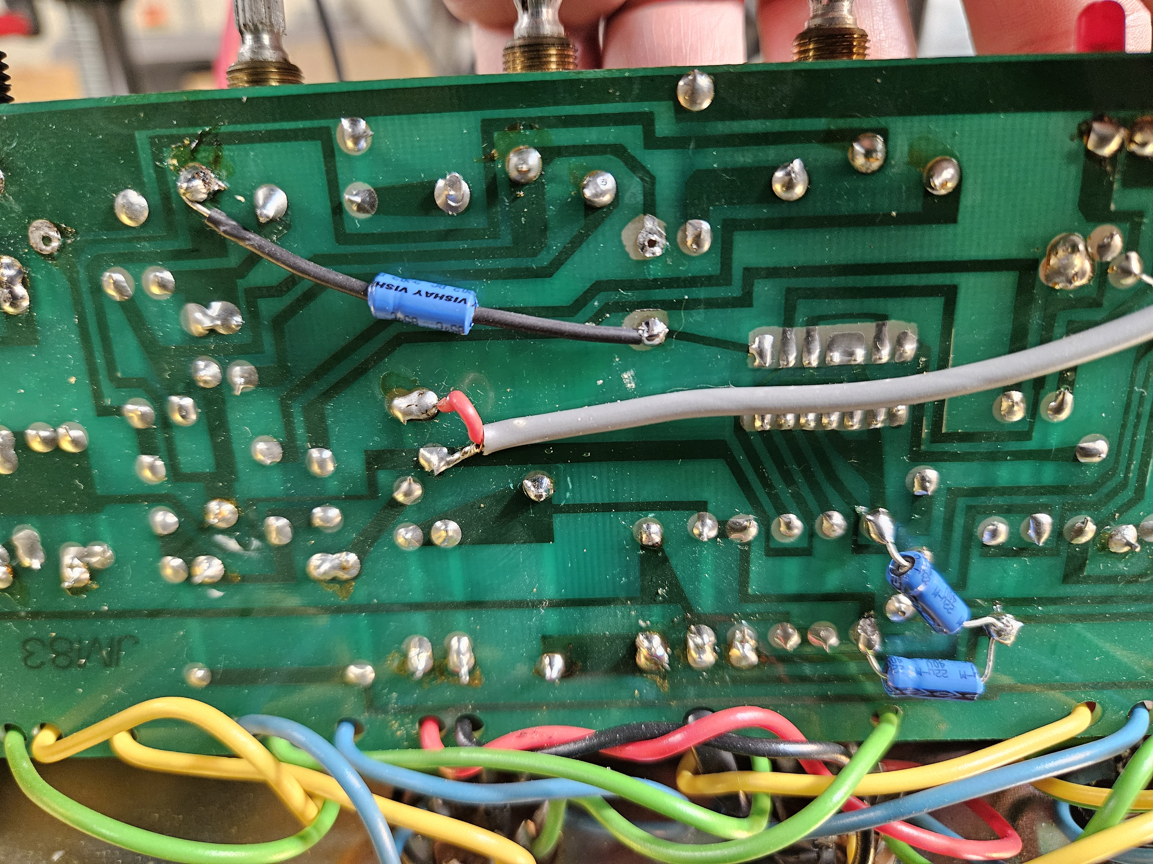 Completed installation of new capacitors C40, C41 and C42