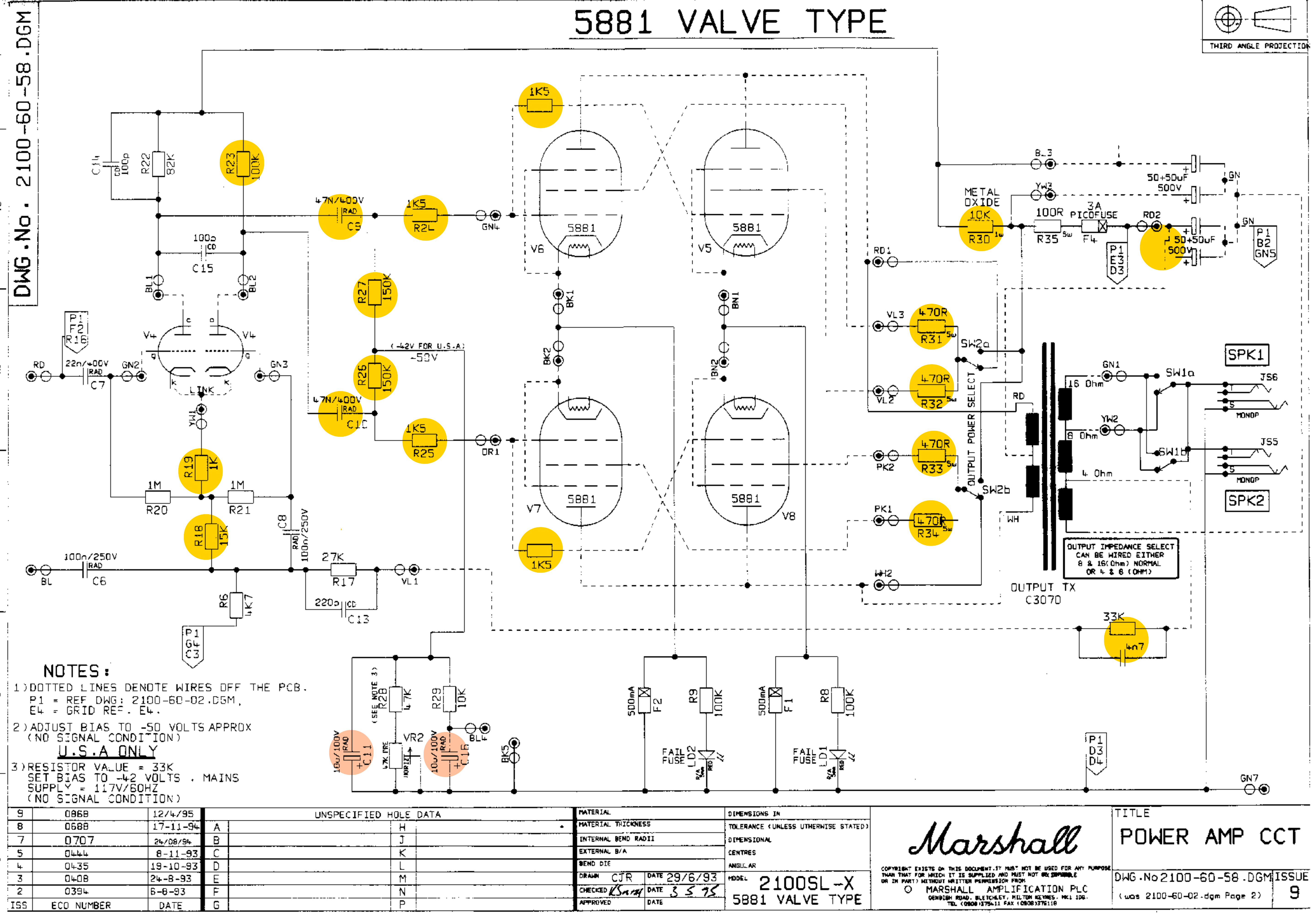 Marshall SL-X power amp circuit 2100-60-58